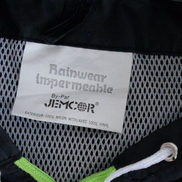VTG Jemcor Impermeable Rain Wear Black Pink Nylon Zip Up Lined Waterproof Jacket - Picture 4 of 14